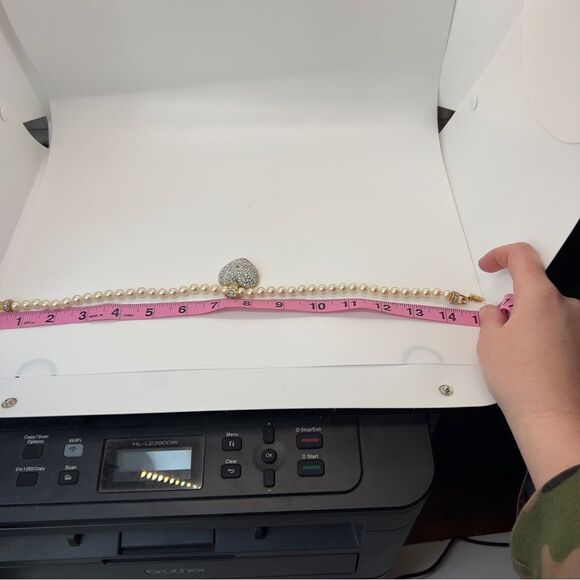 SIGNED SWAROVSKI HEART CRYSTAL PEARL NECKLACE ~ HEART PENDANT RETIRED - Picture 14 of 15